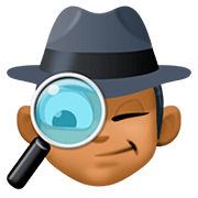 🕵🏾‍♂️ Emoji Detective Hombre: Tono De Piel Oscuro Medio en Facebook 4.0.