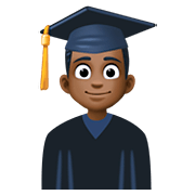 👨🏿‍🎓 Emoji Student: dunkle Hautfarbe Facebook 4.0.