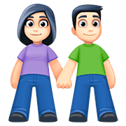 👫🏻 Emoji Mann und Frau halten Hände: helle Hautfarbe Facebook 4.0.