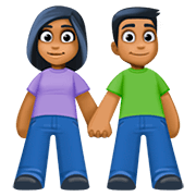 👫🏾 Emoji Mann und Frau halten Hände: mitteldunkle Hautfarbe Facebook 4.0.