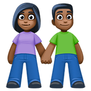 👫🏿 Emoji Mann und Frau halten Hände: dunkle Hautfarbe Facebook 4.0.