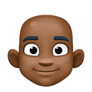 👨🏿‍🦲 Emoji Mann: dunkle Hautfarbe, Glatze Facebook 4.0.