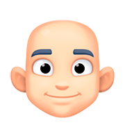 👨🏻‍🦲 Emoji Hombre: Tono De Piel Claro Y Sin Pelo en Facebook 4.0.