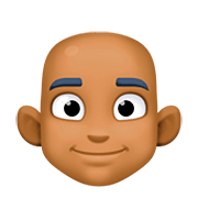 Emoji 👨🏾‍🦲 Uomo: Carnagione Abbastanza Scura E Calvo su Facebook 4.0.