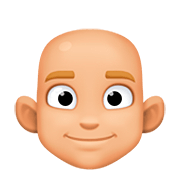👨🏼‍🦲 Emoji Hombre: Tono De Piel Claro Medio Y Sin Pelo en Facebook 4.0.