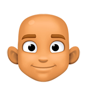 👨🏽‍🦲 Emoji Hombre: Tono De Piel Medio Y Sin Pelo en Facebook 4.0.
