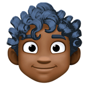 Emoji 👨🏿‍🦱 Uomo: Carnagione Scura E Capelli Ricci su Facebook 4.0.