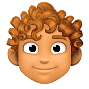 Emoji 👨🏽‍🦱 Uomo: Carnagione Olivastra E Capelli Ricci su Facebook 4.0.