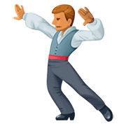 🕺🏽 Emoji Hombre Bailando: Tono De Piel Medio en Facebook 4.0.
