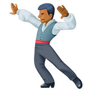 🕺🏾 Emoji Homem Dançando: Pele Morena Escura na Facebook 4.0.