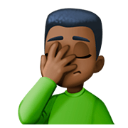 🤦🏿‍♂️ Emoji sich an den Kopf fassender Mann: dunkle Hautfarbe Facebook 4.0.