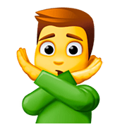 Emoji 🙅‍♂️ Uomo Con Gesto Di Rifiuto su Facebook 4.0.