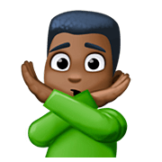 🙅🏿‍♂️ Emoji Mann mit überkreuzten Armen: dunkle Hautfarbe Facebook 4.0.