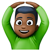 🙆🏿‍♂️ Emoji Homem Fazendo Gesto De «OK»: Pele Escura na Facebook 4.0.