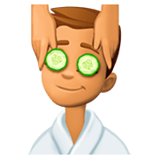Emoji 💆🏽‍♂️ Uomo Che Riceve Un Massaggio: Carnagione Olivastra su Facebook 4.0.