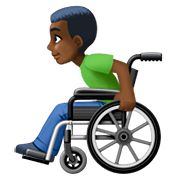 👨🏿‍🦽 Emoji Mann in manuellem Rollstuhl: dunkle Hautfarbe Facebook 4.0.
