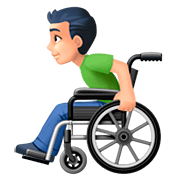 👨🏻‍🦽 Emoji Mann in manuellem Rollstuhl: helle Hautfarbe Facebook 4.0.