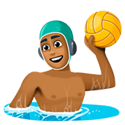 🤽🏾‍♂️ Emoji Wasserballspieler: mitteldunkle Hautfarbe Facebook 4.0.