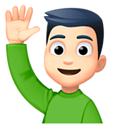 Emoji 🙋🏻‍♂️ Uomo Con Mano Alzata: Carnagione Chiara su Facebook 4.0.