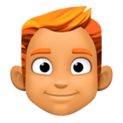 👨🏽‍🦰 Emoji Mann: mittlere Hautfarbe, rotes Haar Facebook 4.0.