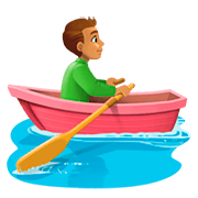 🚣🏽‍♂️ Emoji Hombre Remando En Un Bote: Tono De Piel Medio en Facebook 4.0.