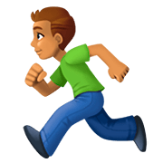 🏃🏽‍♂️ Emoji Hombre Corriendo: Tono De Piel Medio en Facebook 4.0.