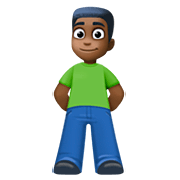 🧍🏿‍♂️ Emoji stehender Mann: dunkle Hautfarbe Facebook 4.0.