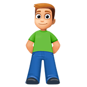 🧍🏼‍♂️ Emoji stehender Mann: mittelhelle Hautfarbe Facebook 4.0.