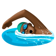 🏊🏿‍♂️ Emoji Hombre Nadando: Tono De Piel Oscuro en Facebook 4.0.