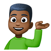 Emoji 💁🏿‍♂️ Uomo Con Suggerimento: Carnagione Scura su Facebook 4.0.