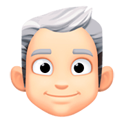 👨🏻‍🦳 Emoji Mann: helle Hautfarbe, weißes Haar Facebook 4.0.