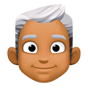 👨🏾‍🦳 Emoji Mann: mitteldunkle Hautfarbe, weißes Haar Facebook 4.0.