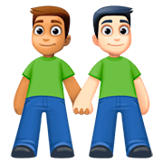 Emoji 👨🏽‍🤝‍👨🏻 Due Uomini Che Si Tengono Per Mano: Carnagione Olivastra E Carnagione Chiara su Facebook 4.0.