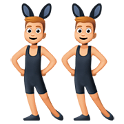 👯🏼‍♂️ Emoji Hombres Con Orejas De Conejo, Tono De Piel Claro Medio en Facebook 4.0.