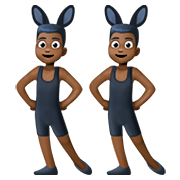👯🏿‍♂️ Emoji Männer mit Hasenohren, dunkle Hautfarbe Facebook 4.0.