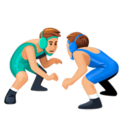 🤼🏼‍♂️ Emoji Hombres Luchando, Tono De Piel Claro Medio en Facebook 4.0.