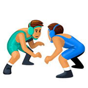 🤼🏽‍♂️ Emoji Hombres Luchando, Tono De Piel Medio en Facebook 4.0.