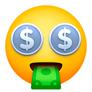 🤑 Emoji Gesicht mit Dollarzeichen Facebook 4.0.