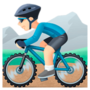🚵🏻 Emoji Persona En Bicicleta De Montaña: Tono De Piel Claro en Facebook 4.0.