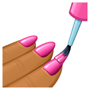 💅🏾 Emoji Pintarse Las Uñas: Tono De Piel Oscuro Medio en Facebook 4.0.