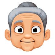 👵🏼 Emoji Anciana: Tono De Piel Claro Medio en Facebook 4.0.