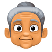 👵🏽 Emoji Anciana: Tono De Piel Medio en Facebook 4.0.