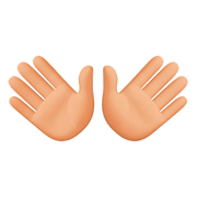 👐🏼 Emoji Manos Abiertas: Tono De Piel Claro Medio en Facebook 4.0.