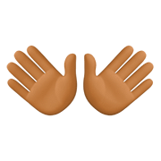 👐🏾 Emoji Mãos Abertas: Pele Morena Escura na Facebook 4.0.
