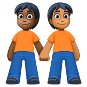 🧑🏿‍🤝‍🧑🏾 Emoji Dos Personas Dándose La Mano: Tono De Piel Oscuro Y Tono De Piel Oscuro Medio en Facebook 4.0.