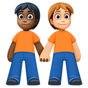 🧑🏿‍🤝‍🧑🏼 Emoji Dos Personas Dándose La Mano: Tono De Piel Oscuro Y Tono De Piel Claro Medio en Facebook 4.0.