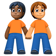 🧑🏿‍🤝‍🧑🏽 Emoji sich an den Händen haltende Personen: dunkle Hautfarbe, mittlere Hautfarbe Facebook 4.0.