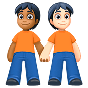 🧑🏾‍🤝‍🧑🏻 Emoji sich an den Händen haltende Personen: mitteldunkle Hautfarbe, helle Hautfarbe Facebook 4.0.