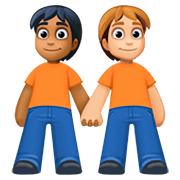 🧑🏾‍🤝‍🧑🏼 Emoji sich an den Händen haltende Personen: mitteldunkle Hautfarbe, mittelhelle Hautfarbe Facebook 4.0.