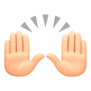 🙌🏻 Emoji zwei erhobene Handflächen: helle Hautfarbe Facebook 4.0.